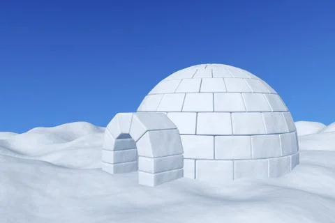 Igloo icehouse under blue sky Stock Illustration