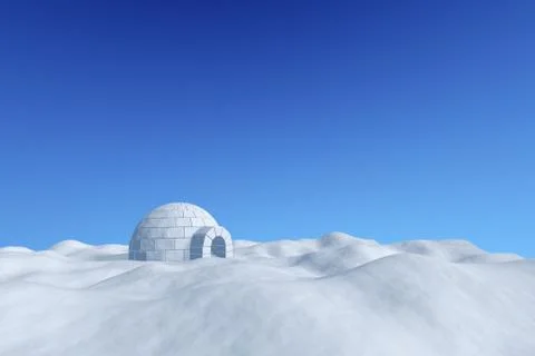 Igloo icehouse under blue sky. Stock Illustration