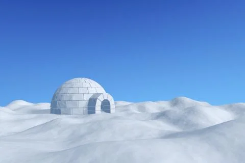 Igloo icehouse under clear blue sky Stock Illustration