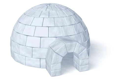 Igloo icehouse on white diagonal view Stock Illustration