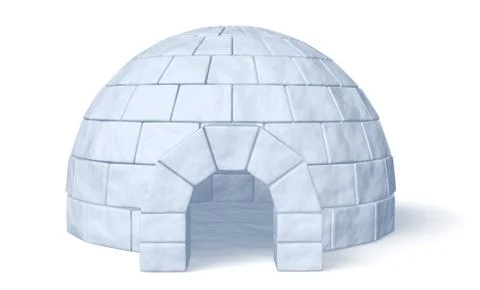 Igloo icehouse on white front view Stock Illustration