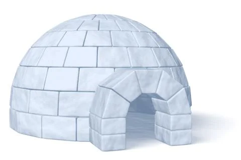 Igloo icehouse on white Stock Illustration