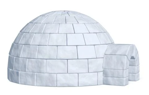 Igloo icehouse on white side view Illustrazione stock