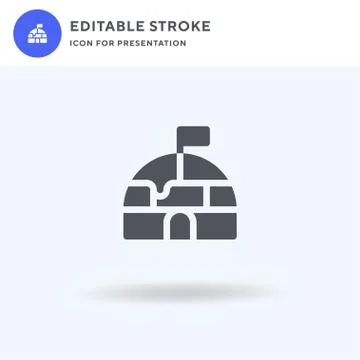 Igloo icon vector, filled flat sign, solid pictogram isolated on white, logo  스톡 일러스트