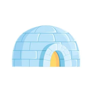 Igloo, icy cold house, winter built from ice blocks vector Illustration Stock Illustration