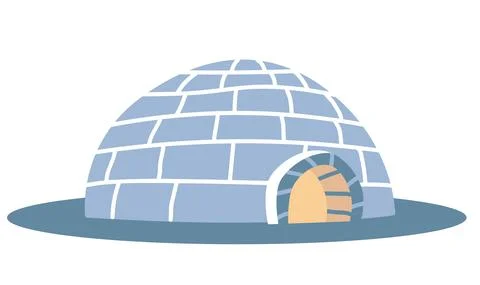 Igloo, icy cold house, winter built from ice blocks Illustration. 스톡 일러스트