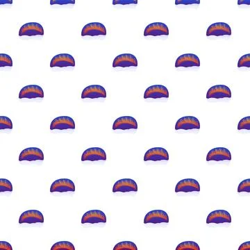 Igloo illustration pattern with sunset sky creating a winter background Stock Illustration