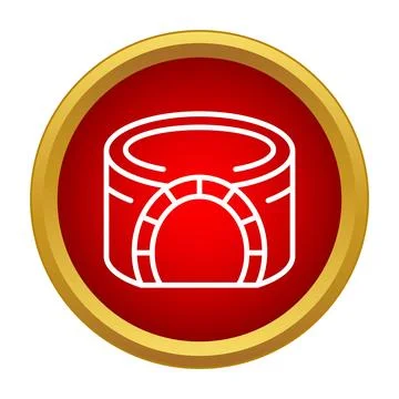 Igloo isometric line art icon on circle background Stock Illustration