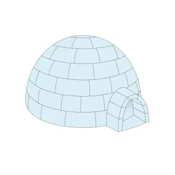 Igloo in light blue design Stock Illustration