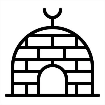 Igloo line icon vector illustration isolated on white background Stock Illustration