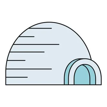 Igloo snow house arctic dwelling cartoon illustration Stock Illustration