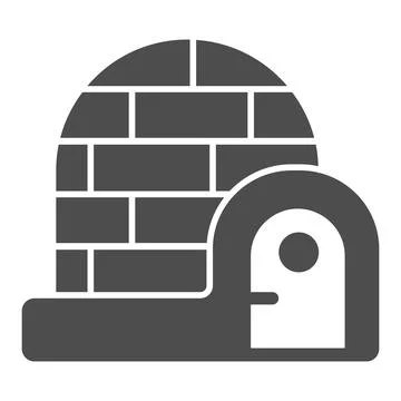 Igloo solid icon, Winter season concept, house made of snow and ice sign on 스톡 일러스트