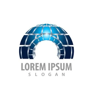 Igloo tech in 3D style concept design. Symbol graphic template element vector Stock Illustration