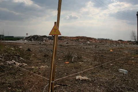 Ign warning about the zone contaminated by radiation Foto stock