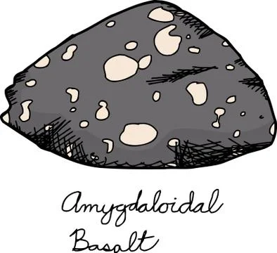 Igneous basalt rock sample Illustrazione stock