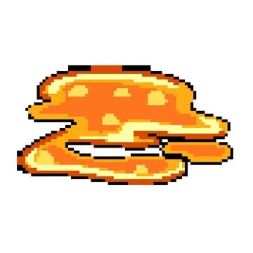 Igneous lava puddle pixel art vector illustration 스톡 일러스트