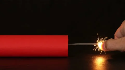 Ignite the dynamite for explosions Stock Footage 153232572