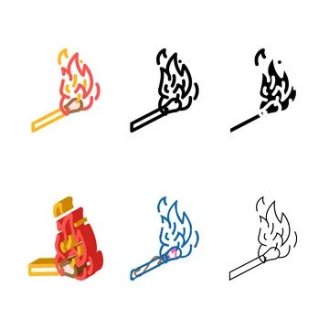 Ignite hot color icon vector series 库存插图