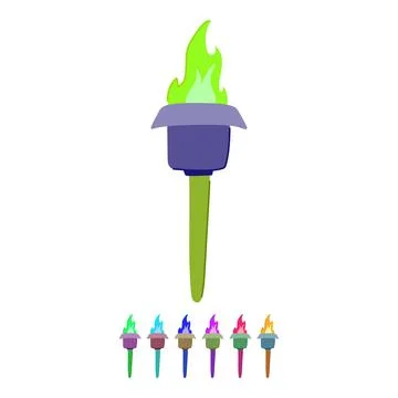 Ignite torch fire vector cartoon graphic Stock Illustration