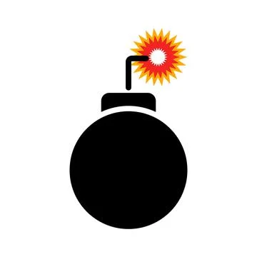 Ignited bomb icon. Explosives icon. Vector. Stock Illustration