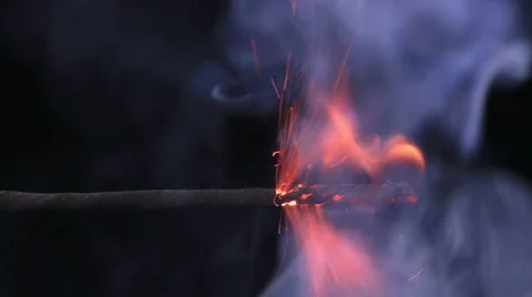 Igniter blasting. Safety fuse. Explosive charges ignition method. Stock Footage 66472824