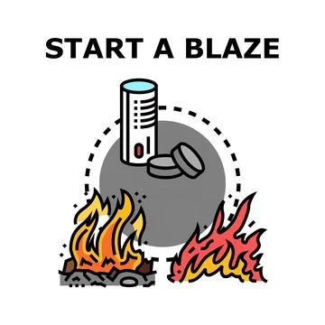Igniting a blaze with multiple starting methods Ilustração Stock