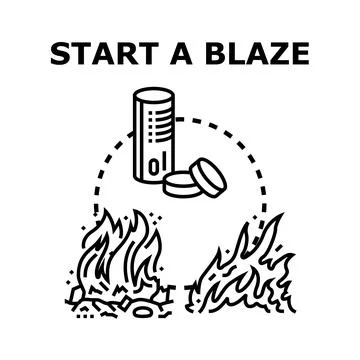 Igniting a blaze with multiple starting methods Ilustração Stock