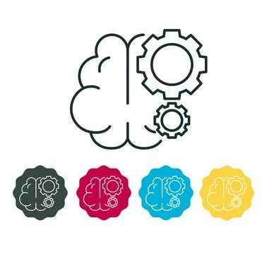 Igniting the Brain Working Process - Icon Stock Illustration