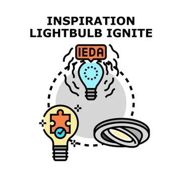 Igniting business idea development process lightbulb concept Stock Illustration