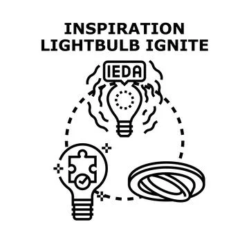 Igniting business idea development process lightbulb concept Stock Illustration