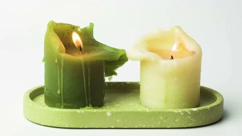 Igniting candles on white background. Candles burn and than light out Video stock 170498467