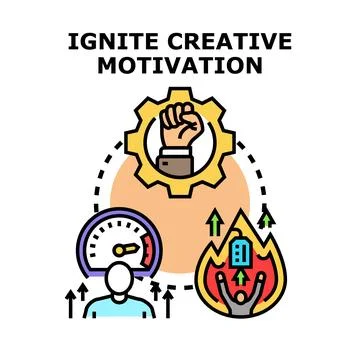 Igniting creative motivation and idea generation concept Stock Illustration