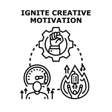 Igniting creative motivation and idea generation concept Stock Illustration