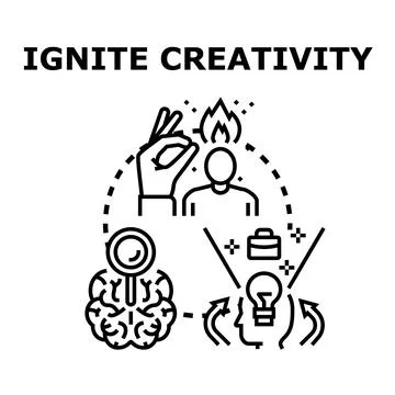 Igniting creative thinking process generating new ideas Stock Illustration