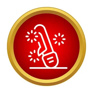 Igniting firecracker fuse with a lit matchstick icon 스톡 일러스트