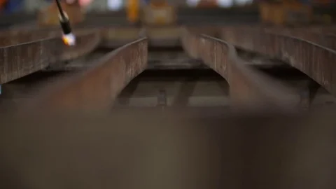 Igniting flames for heating plate for metal Stock Footage 75663804