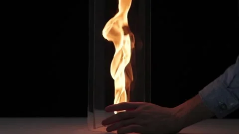 Igniting formal fire inside glass jars Stock Footage 158908341