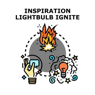Igniting lightbulb bringing new ideas and insight イラスト素材