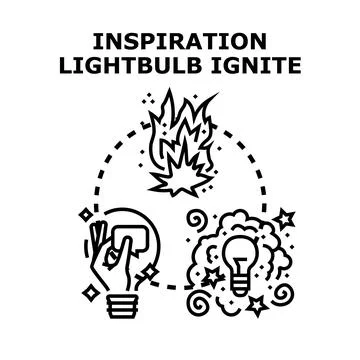 Igniting lightbulb bringing new ideas and insight Stock Illustration