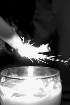 Igniting a Lighter Foto stock