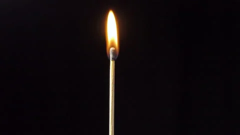 Igniting Match and Flame on a Black Background. Slow Motion. Close-up. Lot of Stock Footage 221625008