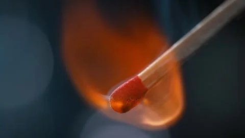 Igniting Match in Macro and Slow Motion Stock Footage 271007903