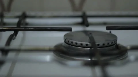 Igniting stove Stock Footage 1105342