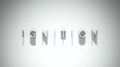 Ignition 3D title animation with shadows on a white background Stock Footage 296670265