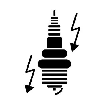 Ignition - automobile icon, vector illustration, black sign on isolated Stockillustratie