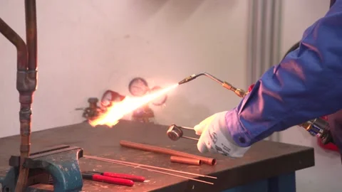 Ignition of the blowtorch Stock Footage 143462474