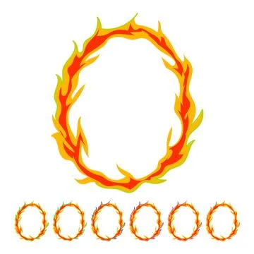 Ignition circle fire vector cartoon graphic Stock Illustration