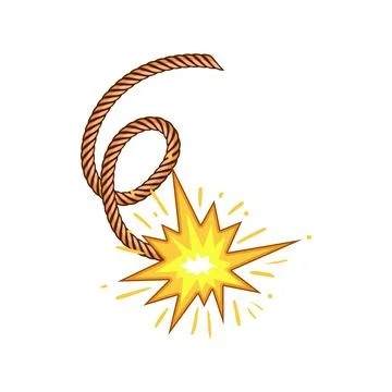Ignition dynamite fuse cartoon vector illustration Stock Illustration