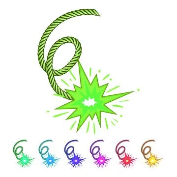 Ignition dynamite fuse cartoon vector graphic Stock Illustration