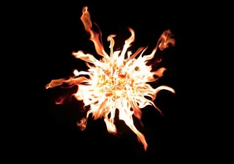 Ignition Flame Spark on Black Isolated Background Stock Illustration